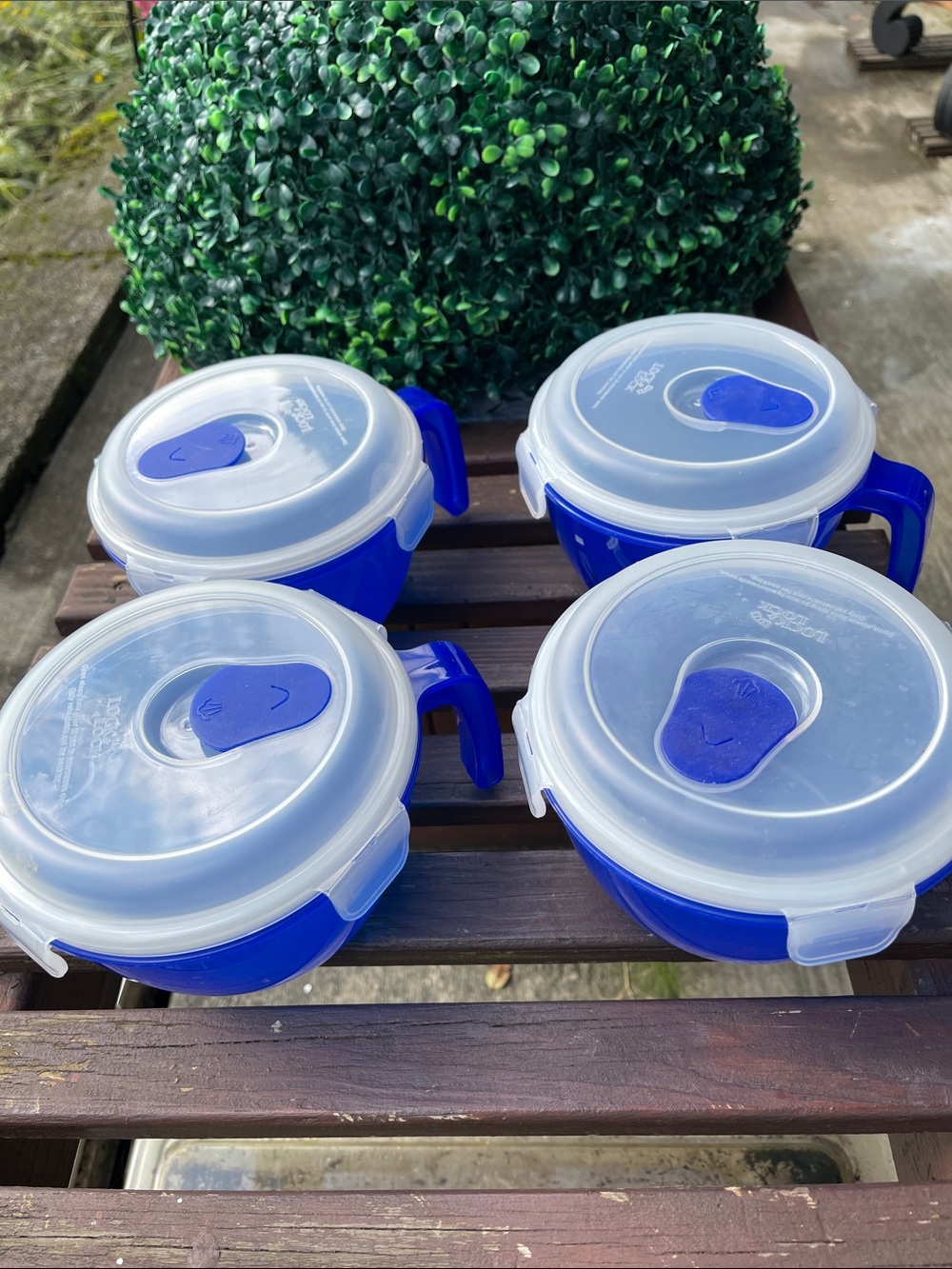 Blue Lock & Lock Food Storage Containers with Lids (Set of 4)